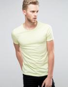 Boss Orange By Hugo Boss Raw Edge T-shirt Regular Fit In Yellow - Yellow