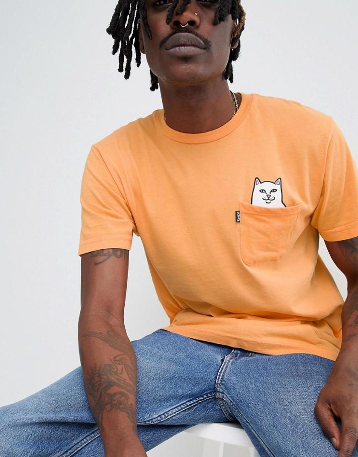 Ripndip Lord Nermal Over Dyed T-shirt In Orange - Orange