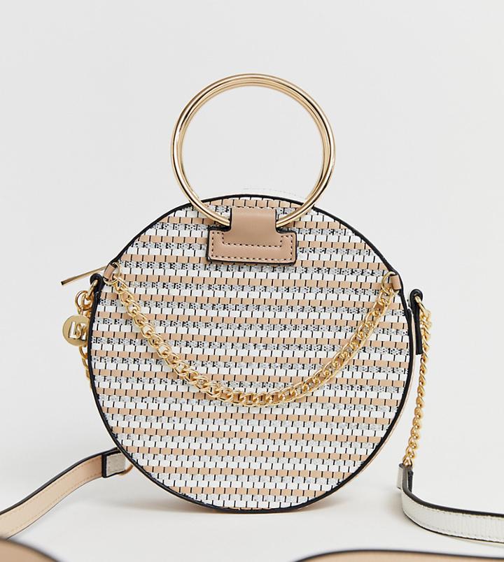 River Island Crossbody Bag With Circle Grab Handle In Cream - Cream