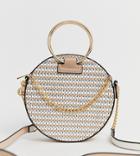 River Island Crossbody Bag With Circle Grab Handle In Cream - Cream