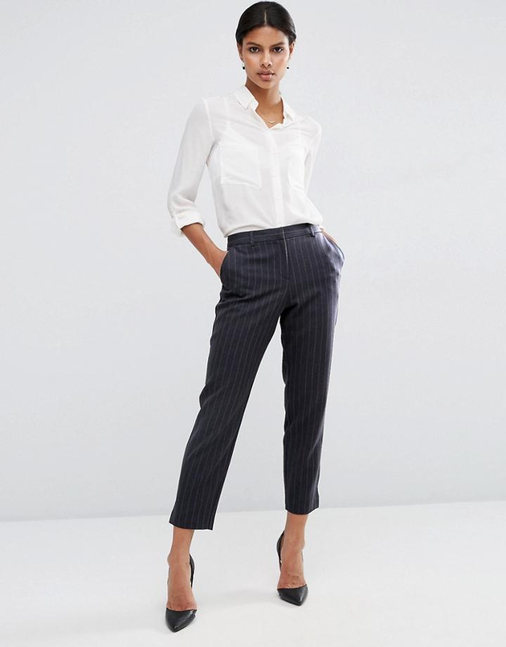 Asos Smart Crop Pant In Pinstripe - Multi