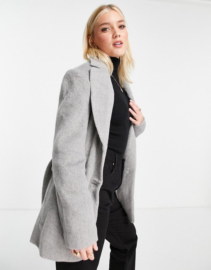 Urban Revivo Single Breasted Coat In Light Gray