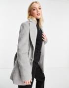 Urban Revivo Single Breasted Coat In Light Gray