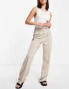 Only Wide Leg Clean Sweatpants In Sand-neutral