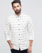 Only & Sons Printed Oxford Shirt - White