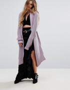 Rokoko Longline Boyfriend Cardigan - Purple
