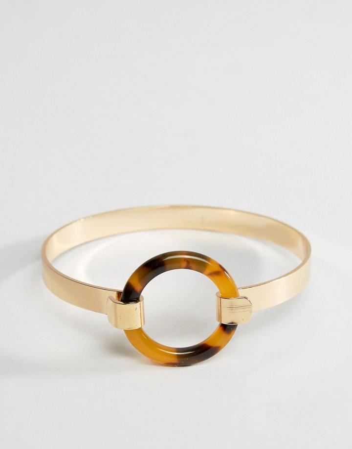 Asos Tortoise Circle Cuff Bracelet - Gold