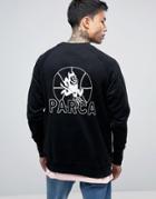 Parca Sweatshirt With Back Print - Black
