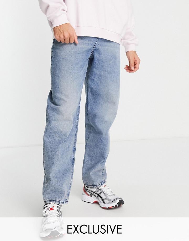 Reclaimed Vintage Inspired 90s Baggy Dad Jean In Antique Wash-blue