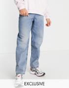 Reclaimed Vintage Inspired 90s Baggy Dad Jean In Antique Wash-blue