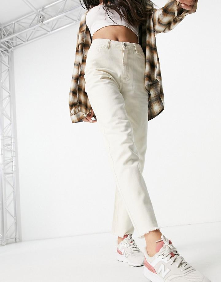 Vila Straight Leg Jean In Ecru-white