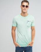 Jack And Jones T-shirt With Floral Pocket Detail - Green