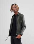 Rains 1245 Coach Jacket In Dark Green - Green