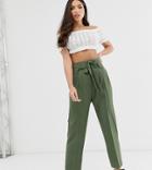 Asos Design Tall Tailored Tie Waist Tapered Ankle Grazer Pants
