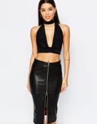 Club L Multi Way Strap Detail Top - Black