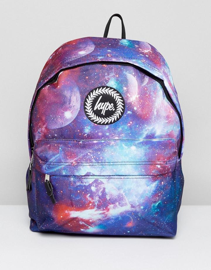 Hype Backpack In Navy Space Print - Blue