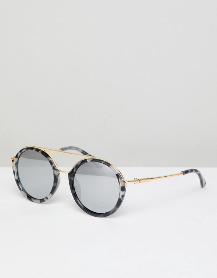 7x Round Lens Sunglasses - Gray