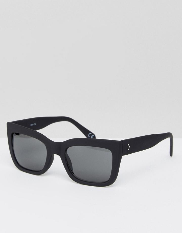 Asos Square Sunglasses In Black With Angular Frame - Black