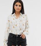 Asos Design Tall Soft Shirt In Animal And Palm Print - Multi