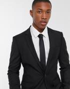 Topman Skinny Single Breasted Suit Jacket In Black