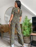 Asos Design Twist Front Jumpsuit In Floral Print-multi