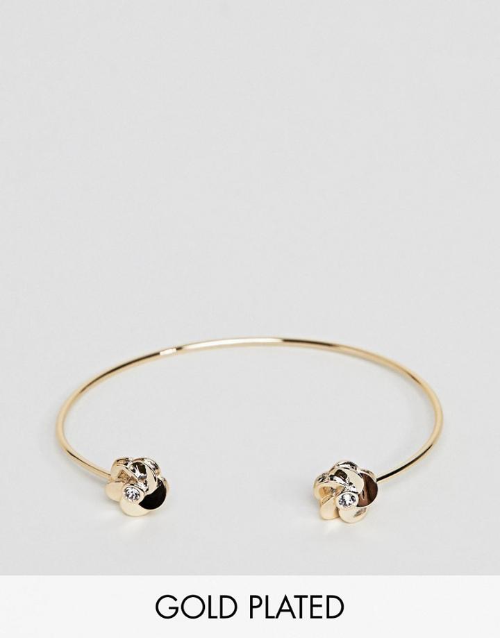 Ted Baker Rose Gold Flower Cuff Bracelet - Gold