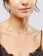 Asos Solid Square & Circle Chain Choker Necklace - Gold