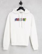 Fiorucci Relaxed Hoodie With Graphic Front Logo-white