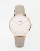 Cluse La Boheme Rose Gold & Gray Leather Watch Cl18015 - Gray