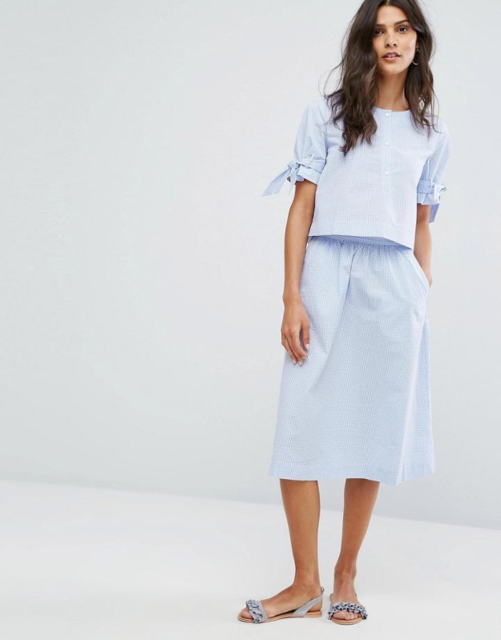 Mango Gingham Midi Skirt - Multi
