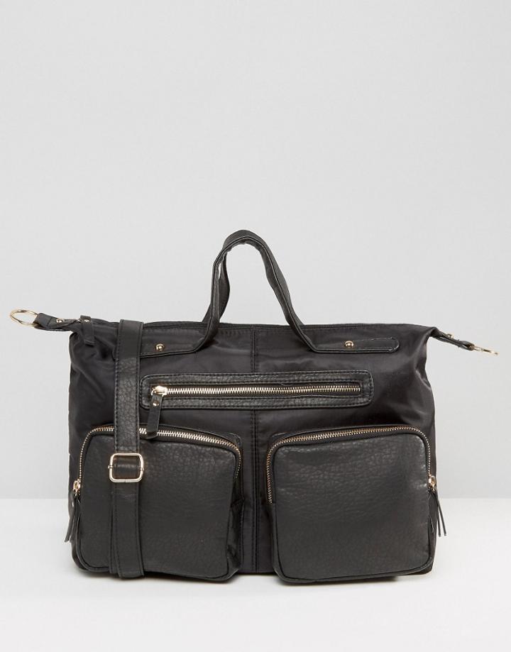 New Look Slouchy Multi Pocket Bag - Black