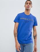 Versace Jeans T-shirt With Logo Print - Blue