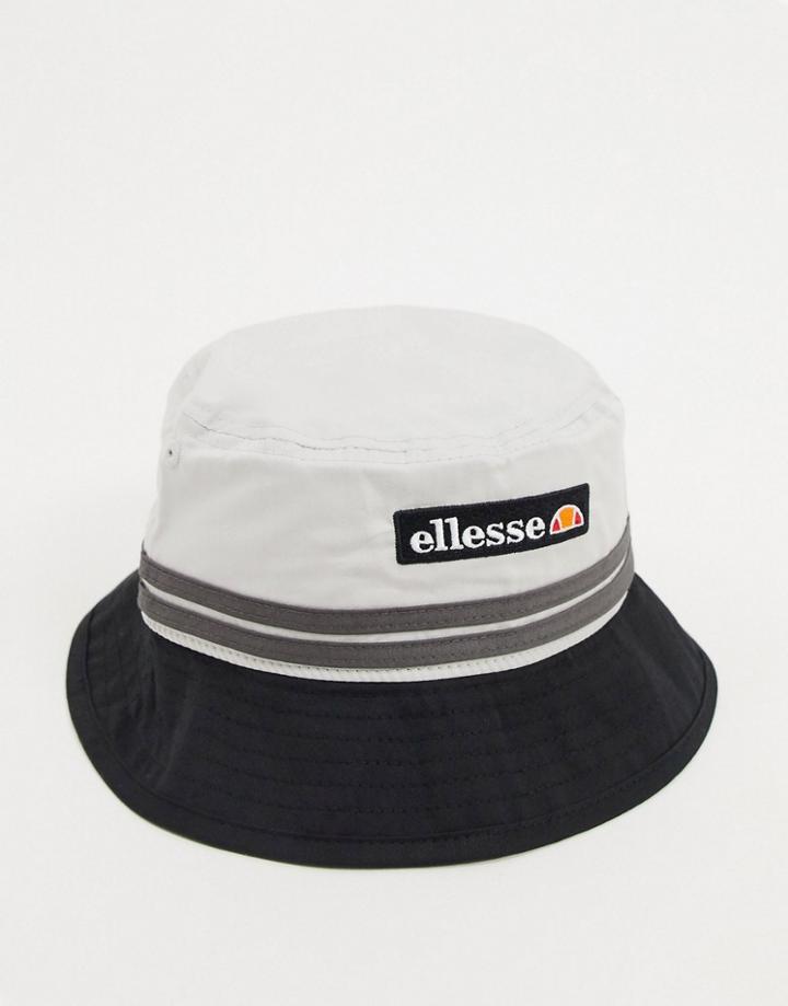 Ellesse Logo Stripe Bucket Hat In Gray-grey