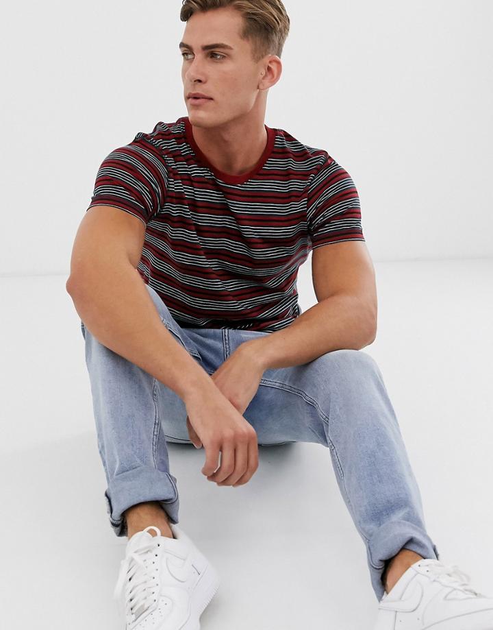 Selected Homme Stripe T-shirt In Navy