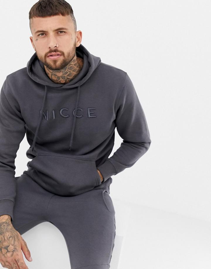 Nicce Hoodie In Gray With Logo - Gray