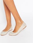 Asos Link Embellished Ballet Flats - Nude