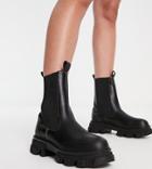 Public Desire Wide Fit Wonder Chunky Flat Boots In Black