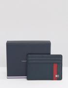 Tommy Hilfiger Color Block Leather Card Holder - Navy