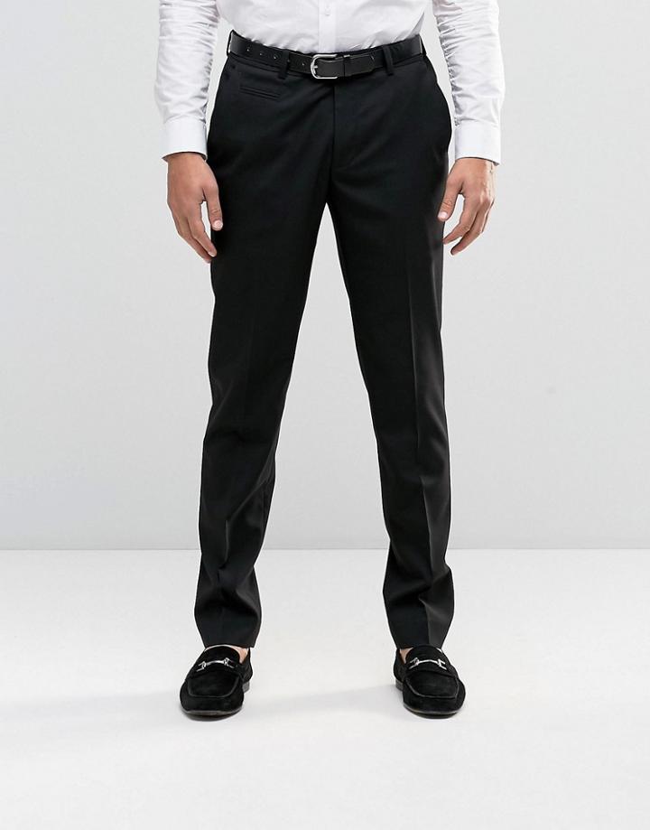 Asos Skinny Fit Smart Pants With Belt - Black