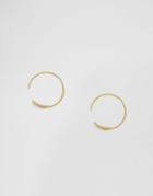 Orelia Leaf Through & Through Hoops - Gold