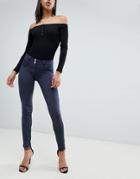 Freddy Shine Shaping Effect Mid Rise Push Up Jegging - Navy