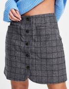 Madewell Button Up A-line Skirt In Herringbone-multi