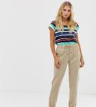 Esprit Linen Mix Cuffed Pants In Beige - Beige