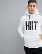 Hiit Hoodie With Print And Front Pocket In White - White