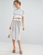 Asos Co Ord Knitted Skirt In Stripe - Multi