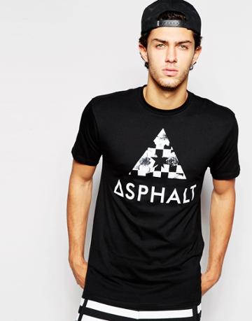 Asphalt Yacht Club Chequer Logo T-shirt - Black