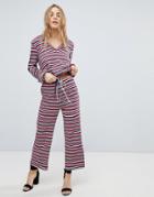 Honey Punch Relaxed Pants In Stripe Co-ord - Multi