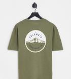 Columbia Tillamook Way Ii Back Print T-shirt In Khaki Exclusive To Asos-green