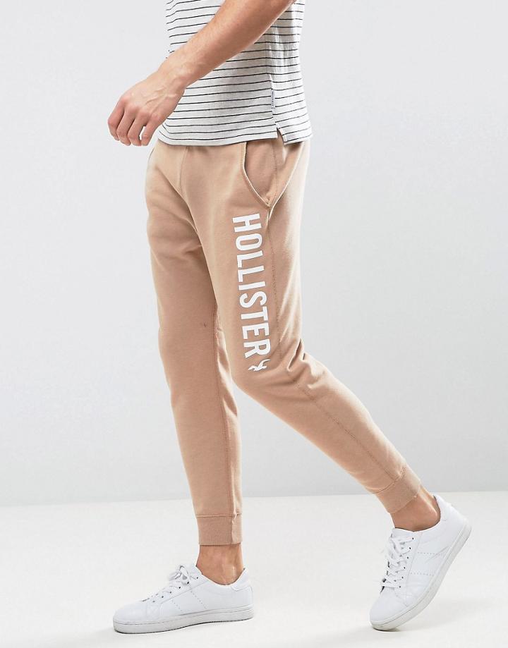 Hollister Slim Fit Cuffed Jogger In Tan - Brown