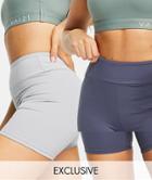 Vai21 2 Pack 5 Inch Bootie Shorts In Navy And Gray-multi